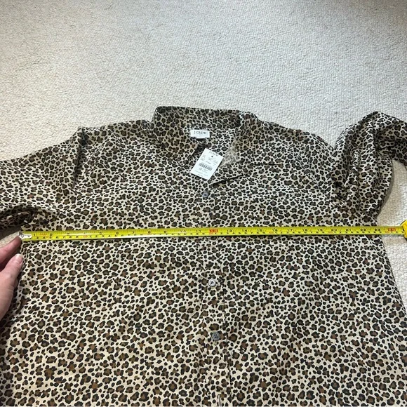 J Crew Leopard modern collared button-up shirt Size Large Brown Animal Print NWT - Picture 12 of 14